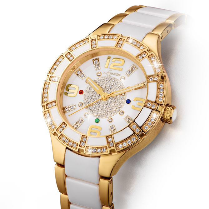 Reloj-Joya LOVELY: Caja, corona y brazalete de Acero acabado en Oro de 1ª Ley IPG