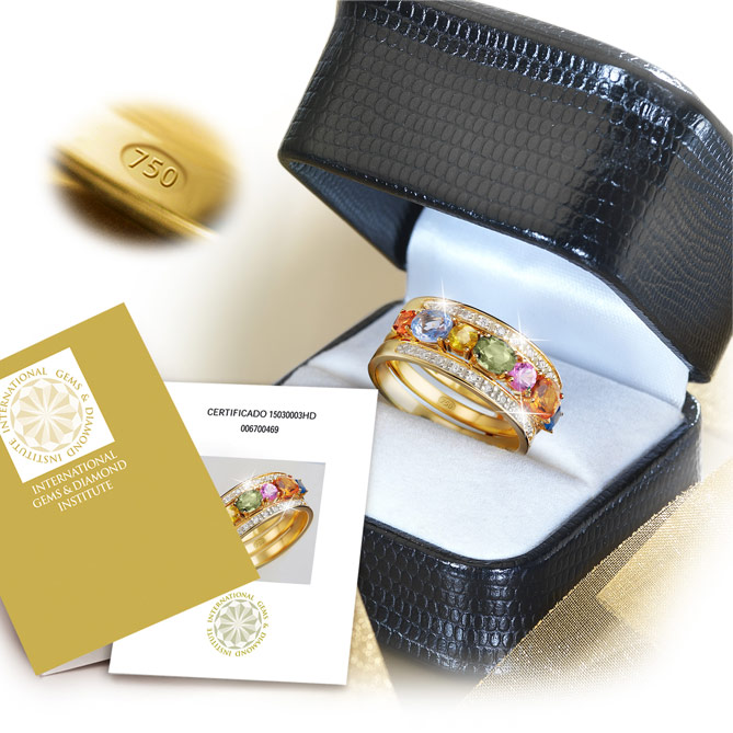Anillo Hechizo de Zafiros: Piedras Preciosas y Oro de 1ª Ley certificados: garantía de calidad