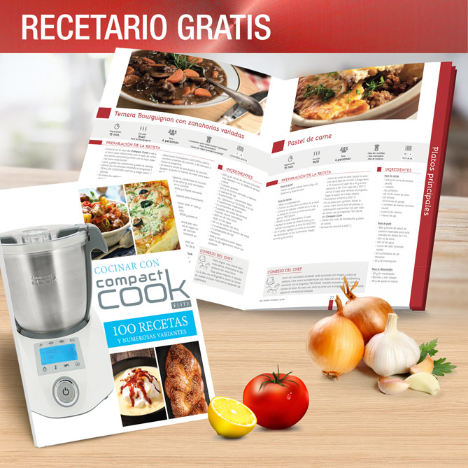 ROBOT DE COCINA “COMPACT COOK Deluxe”: 1 Libro de cocina con más de 100 recetas