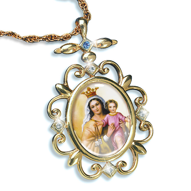 Medalla Ntra. Señora del Carmen: Medalla y cadena acabadas en Oro de Primera Ley